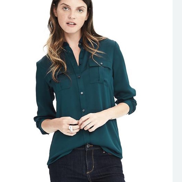 Banana Republic Red Dillon Button-Down Blouse - Picture 1 of 4
